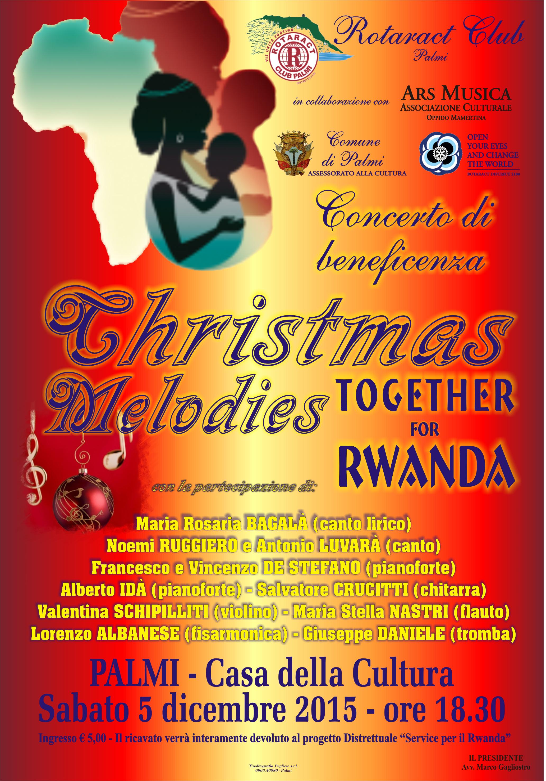 Invito concerto Christmas Melodies a Palmi, 5 Dicembre 2015